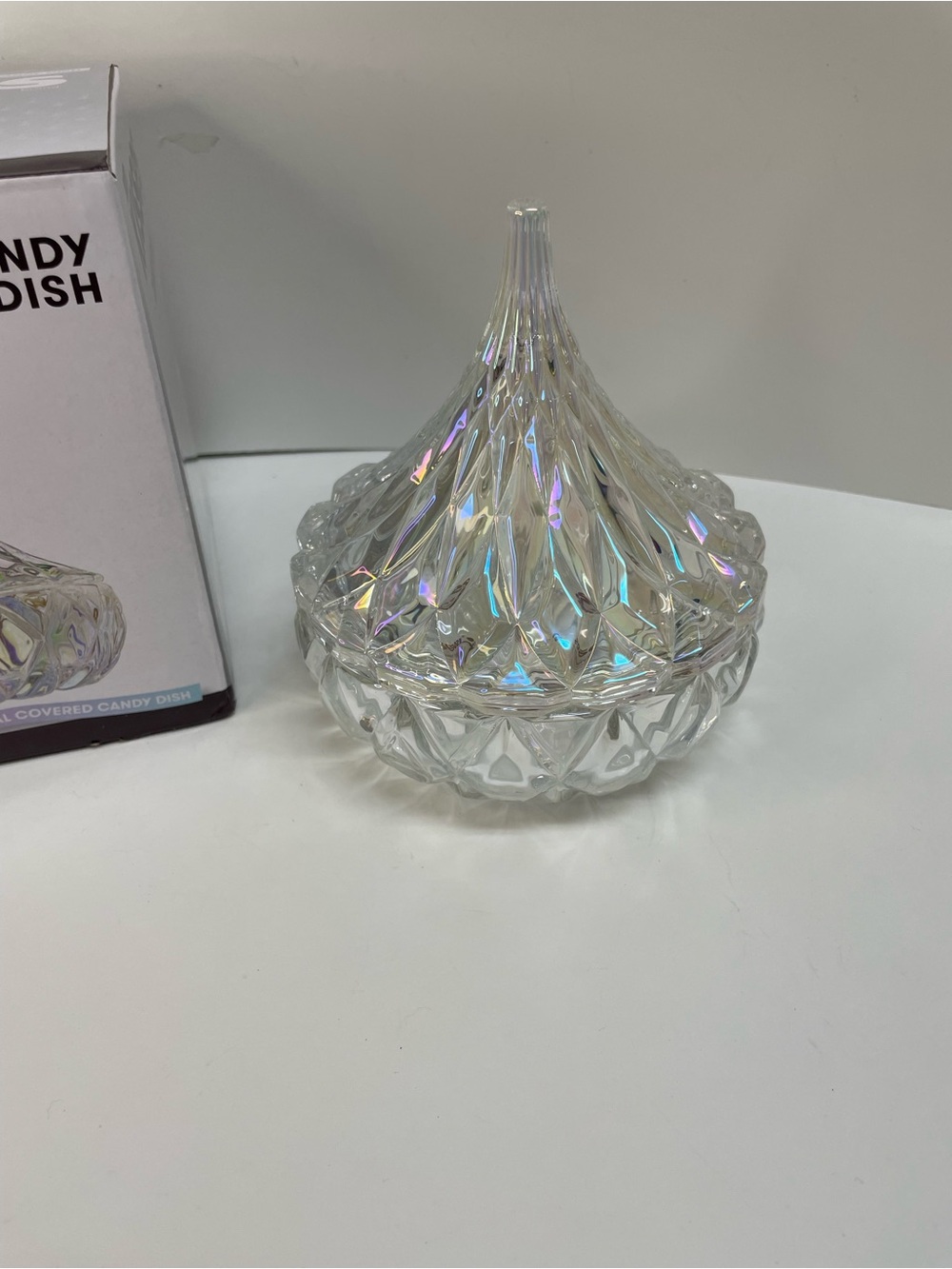 Candy Dish Kiss Iridescent Crystal Covered Candy Dish - Clear - Picture 7 of 7